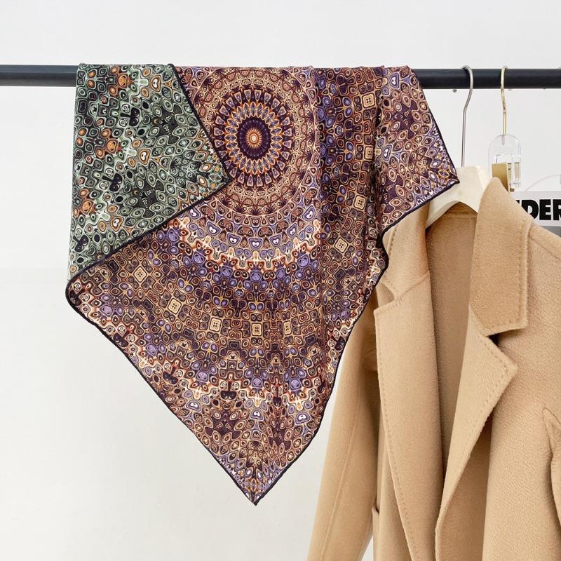 

Crystal dome silk wool scarf women s spring new high-end herringbone silk wool silk scarf versatile shawl 68cm