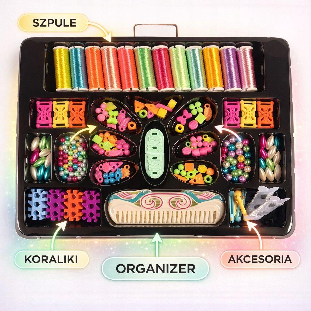 DIY BRACELET MAKING KIT BEADS and + 12-SPLOOP MACHINE