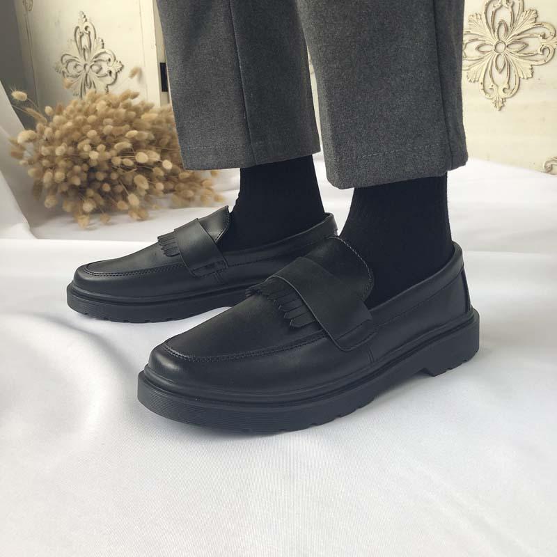 

Spring trendy fashion British business small leather shoes, youth casual tassel one pedal, lazy shoes one 38