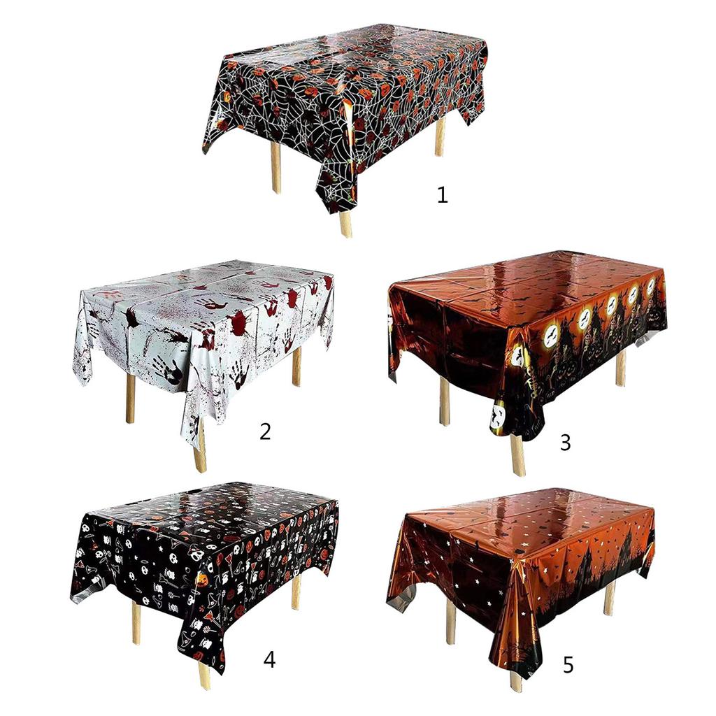 Halloween Table Cloth Skeleton Black Castle Ornament Desktop Decor for Home Dining Room Bar Decor Accessory