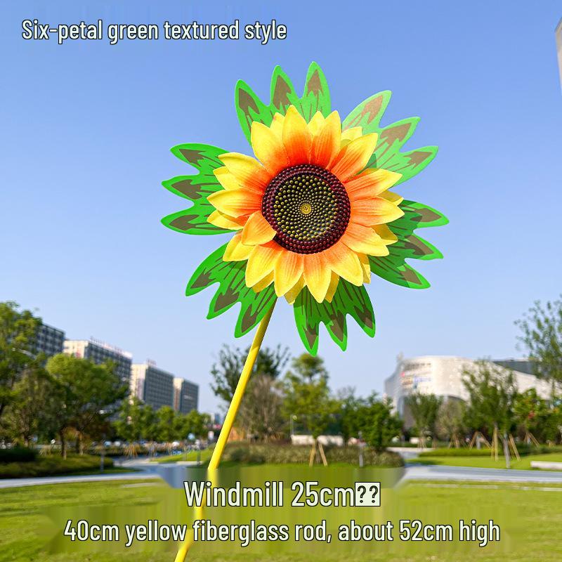 Children's Double-Layer Rotating Sunflower Pinwheel Outdoor Decoration
