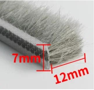 10M 5/6/7mm Elastischer gerader Haardichtungsstreifen Tür-/Fensterdichtungs-Schaumstoff Nut Nylonborstenbürsten-Dichtung Wetterleiste Staubdichter Streifen