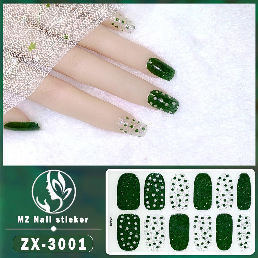 12-finger White No-Bake Nail Decal Fully Coated with Waterproof Long-lasting Nail Patch Simple Wind Nail Polish Adhesive