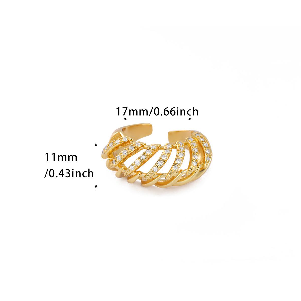 

Luxury Zircon Geometric Ring For Women Stainless Steel Gold Color Open Finger Ring 2026 Fashion Wedding Couple Zircon
