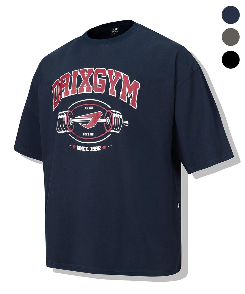 DRIX Gym Big Logo Graphic Oversized Half Sleeve_3Color