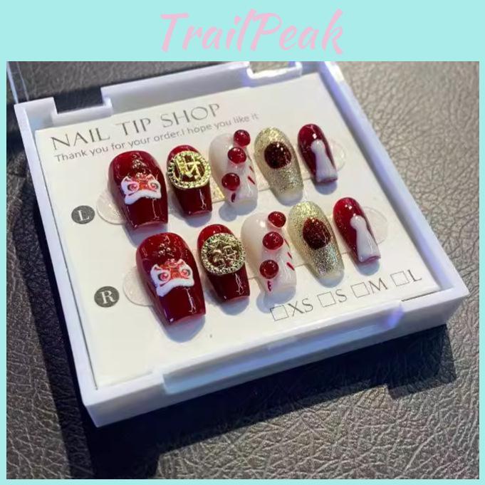 Handmade Nail Art Stickers In Short Stairs Style For Women Xs S M L