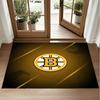 Boston Bruins Design Crystal Velvet Rug Soft Decorative Mat for Bedroom Entrance
