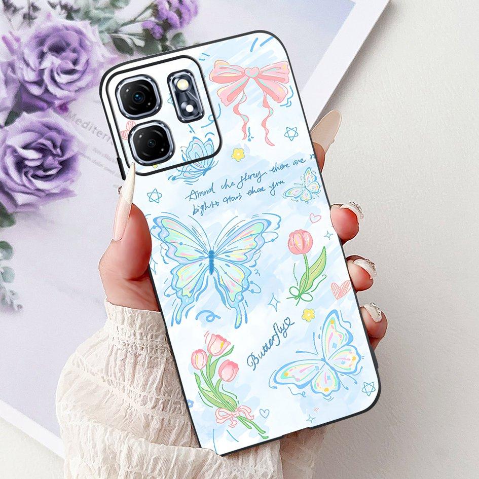 For Infinix Hot 50i Case X6531 New Fashion Flower Love Heart Pattern Soft Silicone Cover For Infinix Smart 9 Smart9 X6532 Bumper