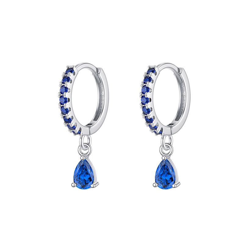 Rainbow Colored Zircon Ear Buckle Set, Love Water Drop Pendant, Small Earrings, Light Luxury and Exquisite Stacked Women's Earrings.