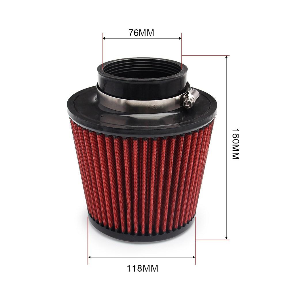 Universeller Auto-Luftfilter Modifikation High Flow Einlass Auto Kaltluftansaugung Luftfilter Reiniger Rohr Modifizierter Roller 76/100mm