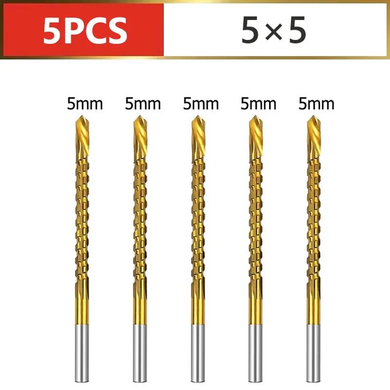 HSS Spiralbohrer-Set Titannitridbeschichtet 3-8mm Gezahnte Nutenspirale Gezahnter Sägebohrer Verbundbohrer