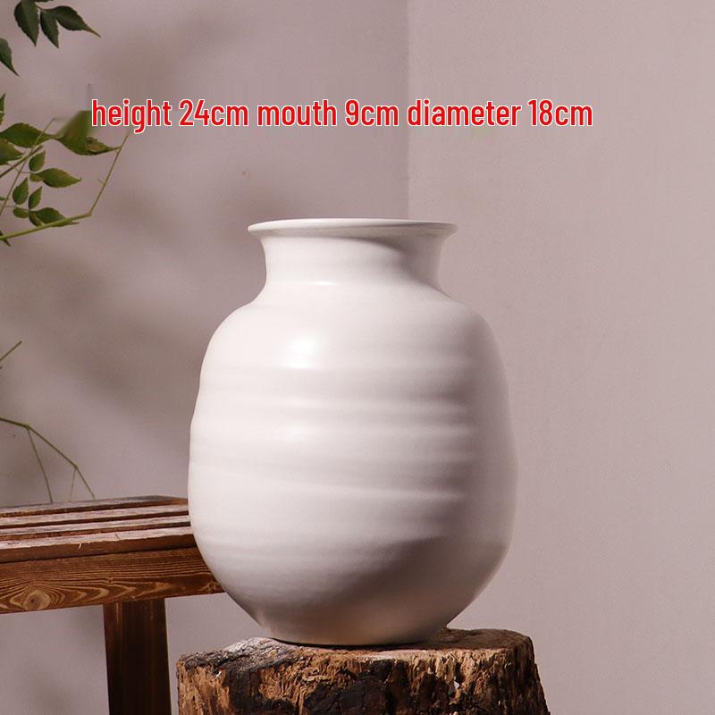 Pure White Decorative Vase for Living Room or Entryway - Perfect for Tabletop Flower Arrangements