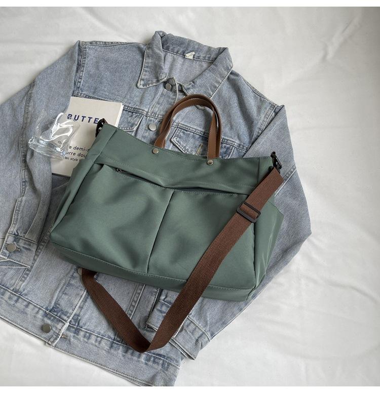 

Стильная нейлоновая сумка-тоут для женщин - Просторная сумка через плечо и сумка с двумя карманами и застежкой-молнией - Предлагается в светло-коричневом цвете, идеально подходит для повседневных выходов зелёный