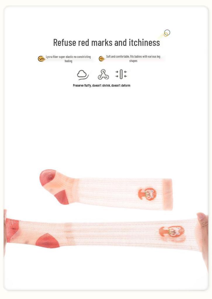 Liu Cheng Xing Baby Breathable Cartoon Mesh Over-the-Knee Cotton Socks