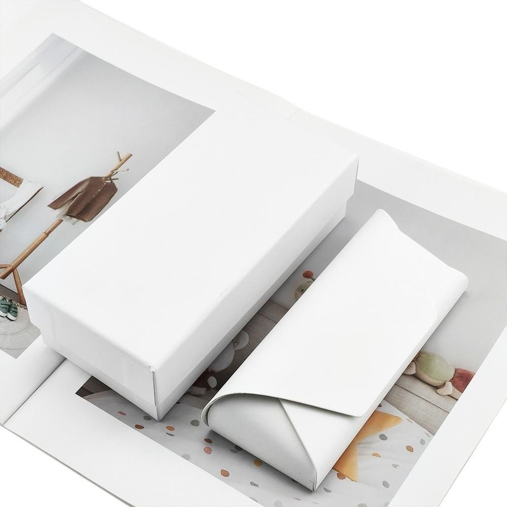 4Pcs/Set White Glasses Case PU Leather Glasses Storage Box Portable Sunglasses Case  Outdoor