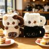 8,5CM Cartoon Großäugige Katze Kaffeetasse Plüschtiere Weiches Lustiges Tier Haustier Mini Kätzchen Plüschtiere Dekoration Puppe Mädchen Kind Geburtstagsgeschenk