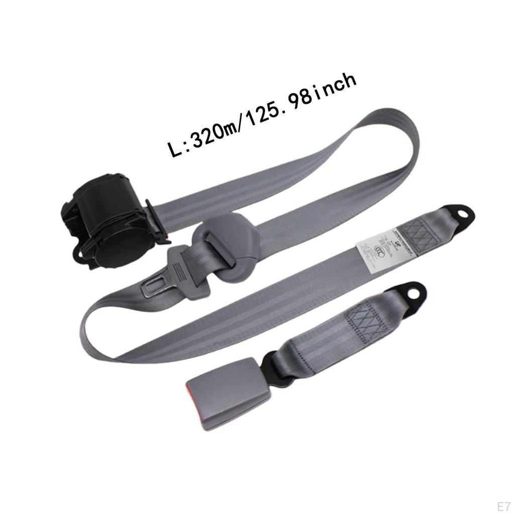 3 Point Car Seat Belt Automatic Retracting for Go Kart Van Black