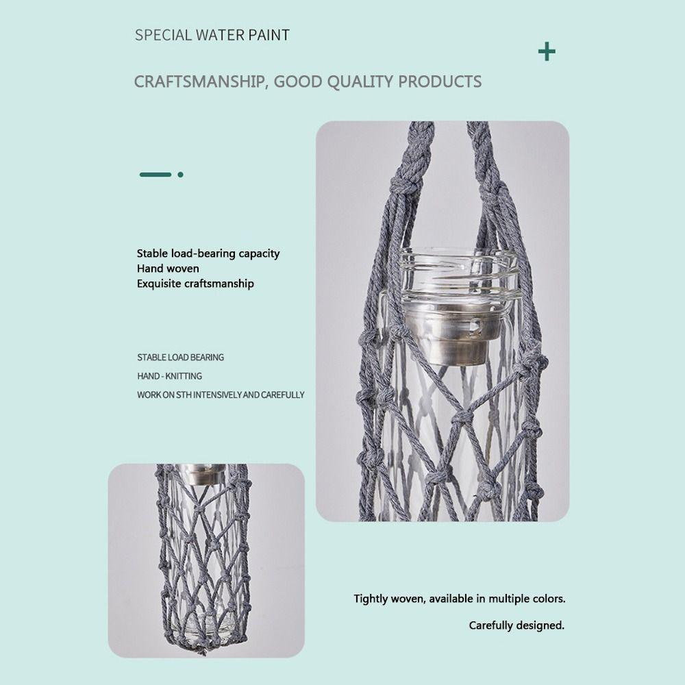 Weave Water Cup Mesh Bag Hand Woven Pouch Visible Bag For Sport Camping Accessories