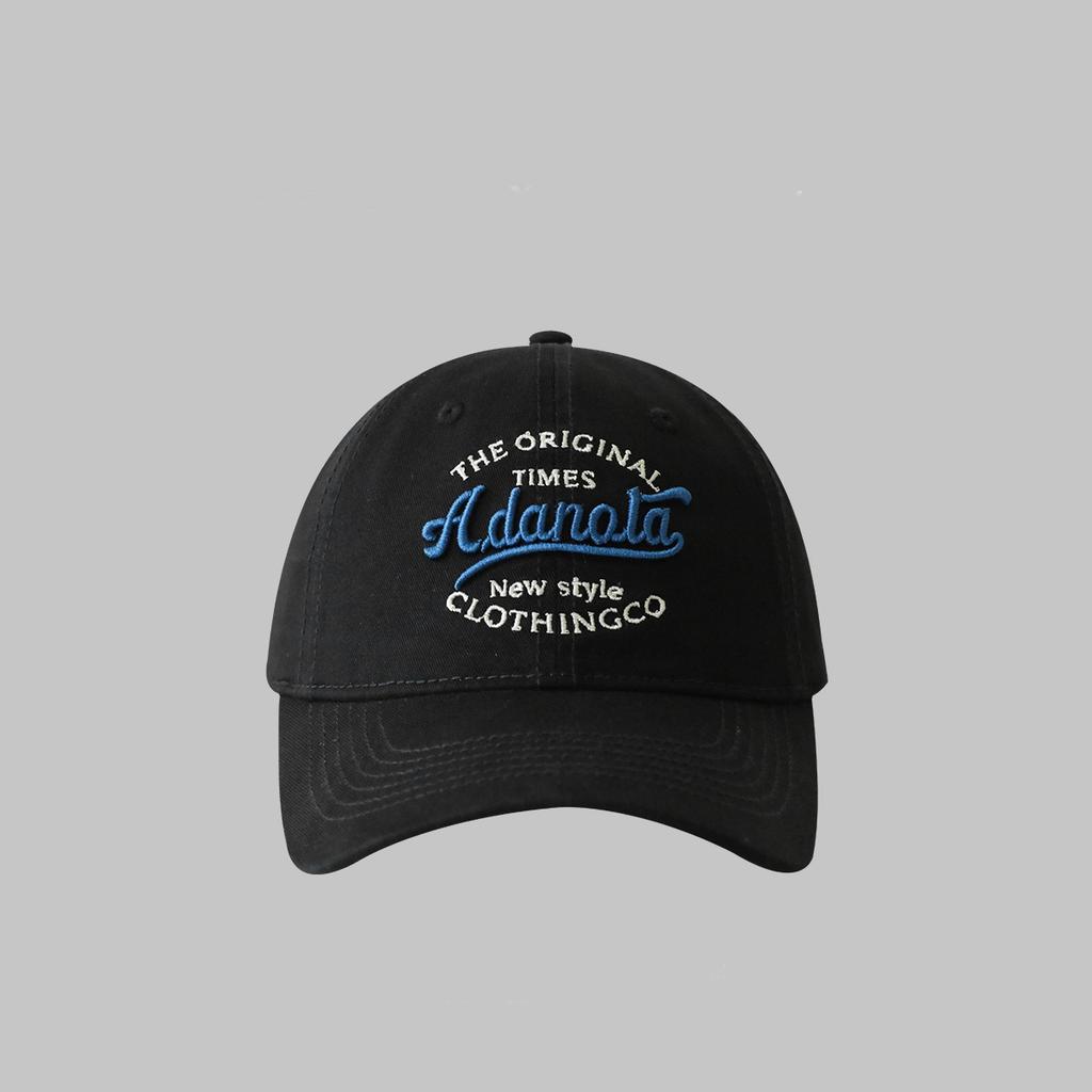 Embroidered letter baseball cap, three-dimensional retro fashionable soft top duckbill cap, adjustable for men and women