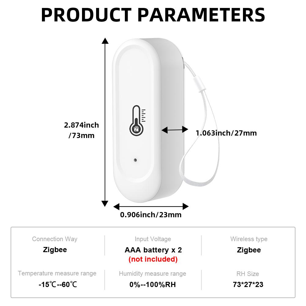 Tuya ZIgbee with/No LCD Display Temperature and Humidity Sensor Indoor or Outdoor  Thermometer Support Alexa Google Assistant