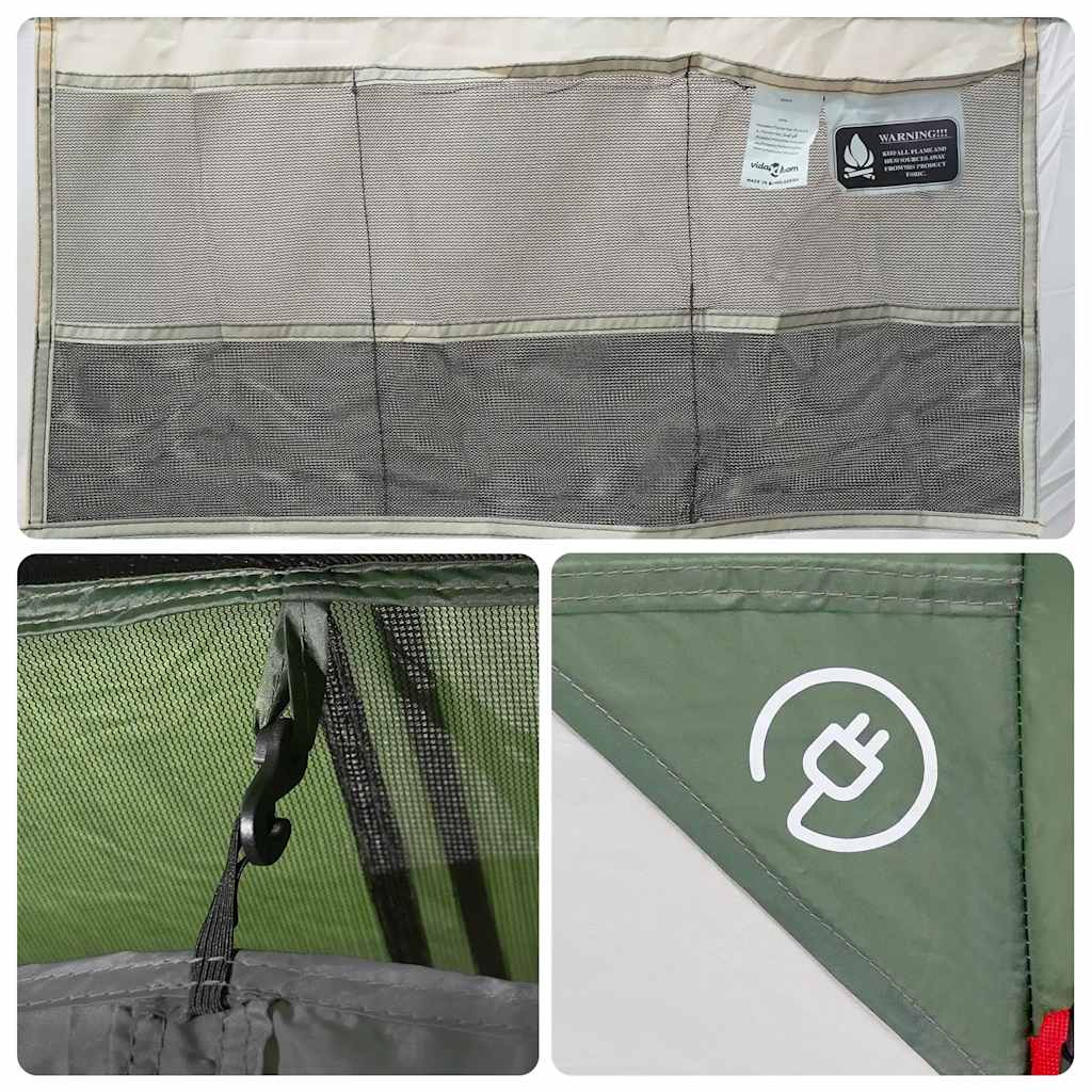 Tunnel Family Tent for 16 Persons Green Waterproof