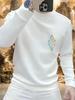 New Men's Printed Velvet Hoodie - Casual Versatile Long Sleeve Round Neck Top for Autumn/Winter Fashion