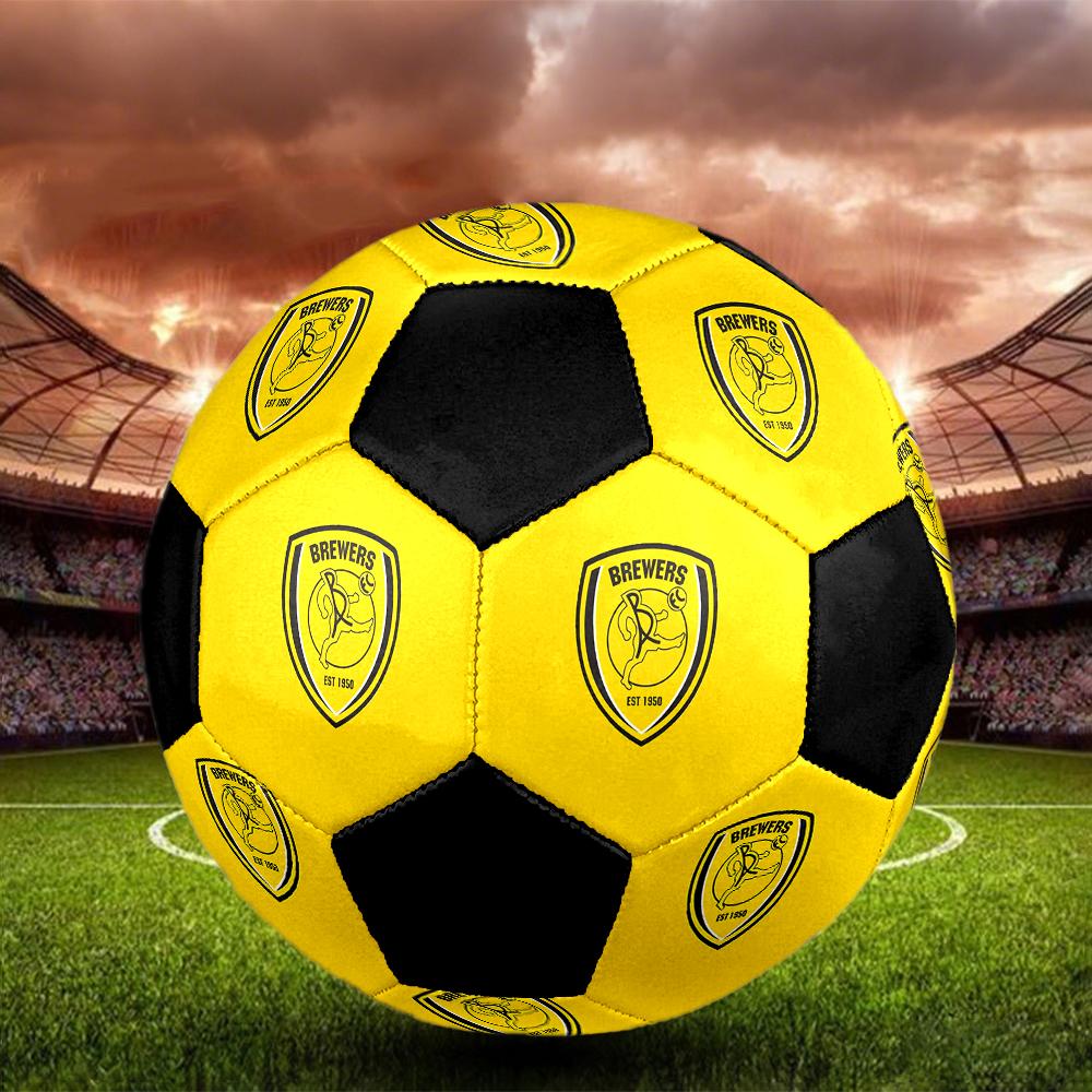 SIZE 5 Burton Albion FC Soccer Ball Colorful All Ages Machine Stitched PVC Competition Ready Durable High-Bounce