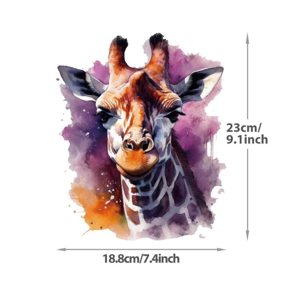 Niedliche Giraffe Aquarell Hitzetransfer Aufkleber Aufbügler für T-Shirts Thermotransfer Vinyl HTV Abziehbild DIY Design