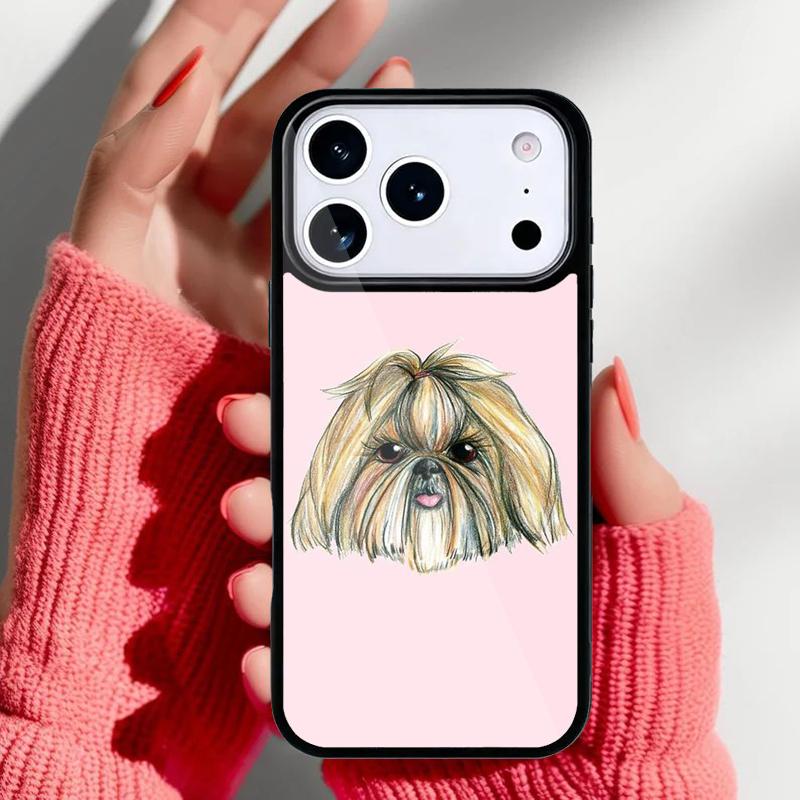 Cartoon Shih Tzu Dog Phone Case for iPhone 17 16 15 14 13 Pro Max Back Cover for 12 11 Pro Coque