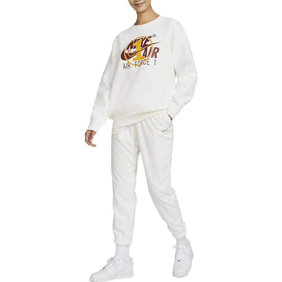 Nike Solid Color Drawstring Logo Print High Waist Pants Women bottoms Sail-White DR2179-133
