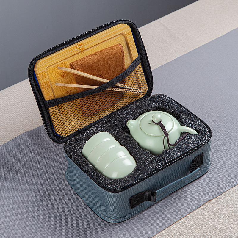 Keramická cestovní čajová souprava Kung Fu, doporučený společník, obchodní dárek, přenosná taška