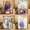 Anime Character MMashiroS ShiinaS Throw Soft Warm Throw Blanket for Bedroom Living Room Bed Travel Camping Picnic Gift