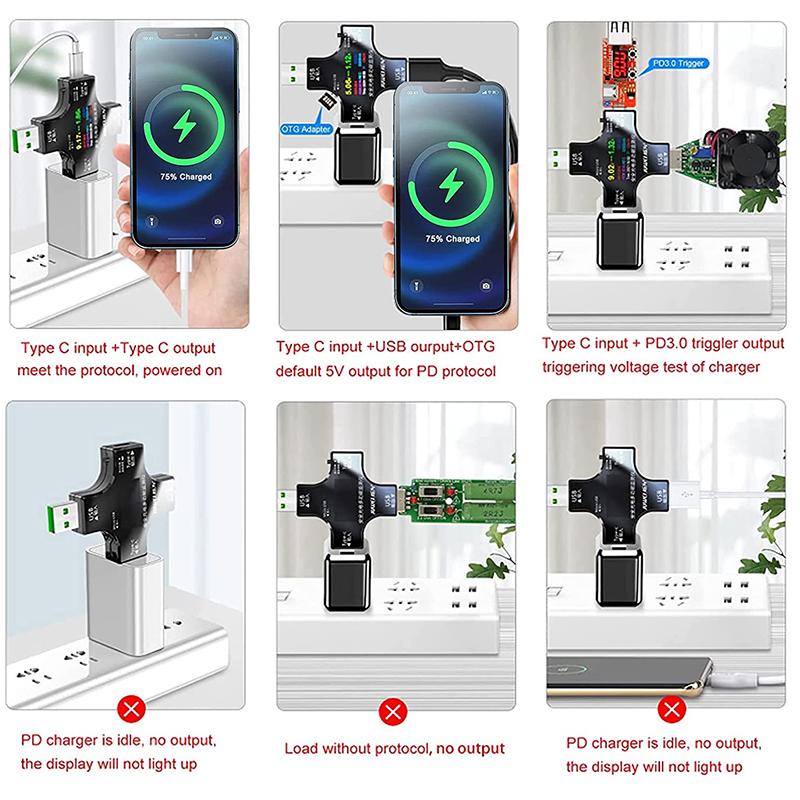 UC96 USB Spenningstester Strømmåler Monitor Multifunksjonell Hurtiglading Strømdeteksjon Analyzer Testverktøy med APP