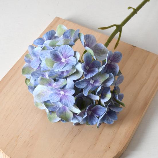 Artificial Faux Silk Hydrangea Flower Real Touch Fake Hydrangeas Flower with Long Stem for Vase Wedding Party Centerpiece Farmhouse Fall