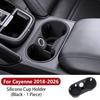 Silicone Car Cup Holder For Porsche Cayenne Macan Center Console Bottle Holder Insert Anti Slip Drink Organizer Auto Accessories