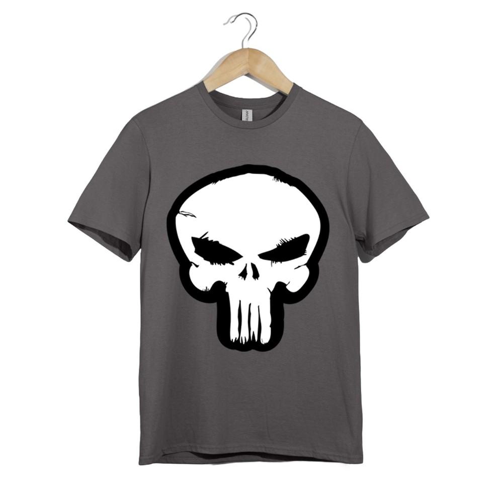 

Футболка с черепом в стиле гранж – Смелый минималистичный графический рисунок лица черепа для готического уличного стиля S