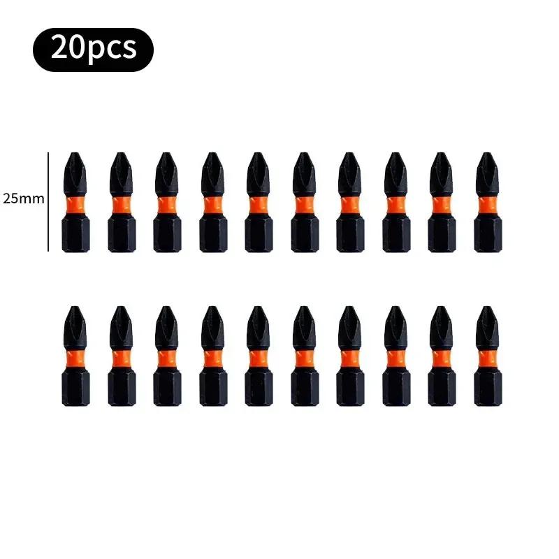 

20pcs Magnetic Screwdriver Bit Set PH2 Phillips 25mm Anti-slip Shockproof Alloy Steel Impact Drill Bits for Outdoor Decoration
