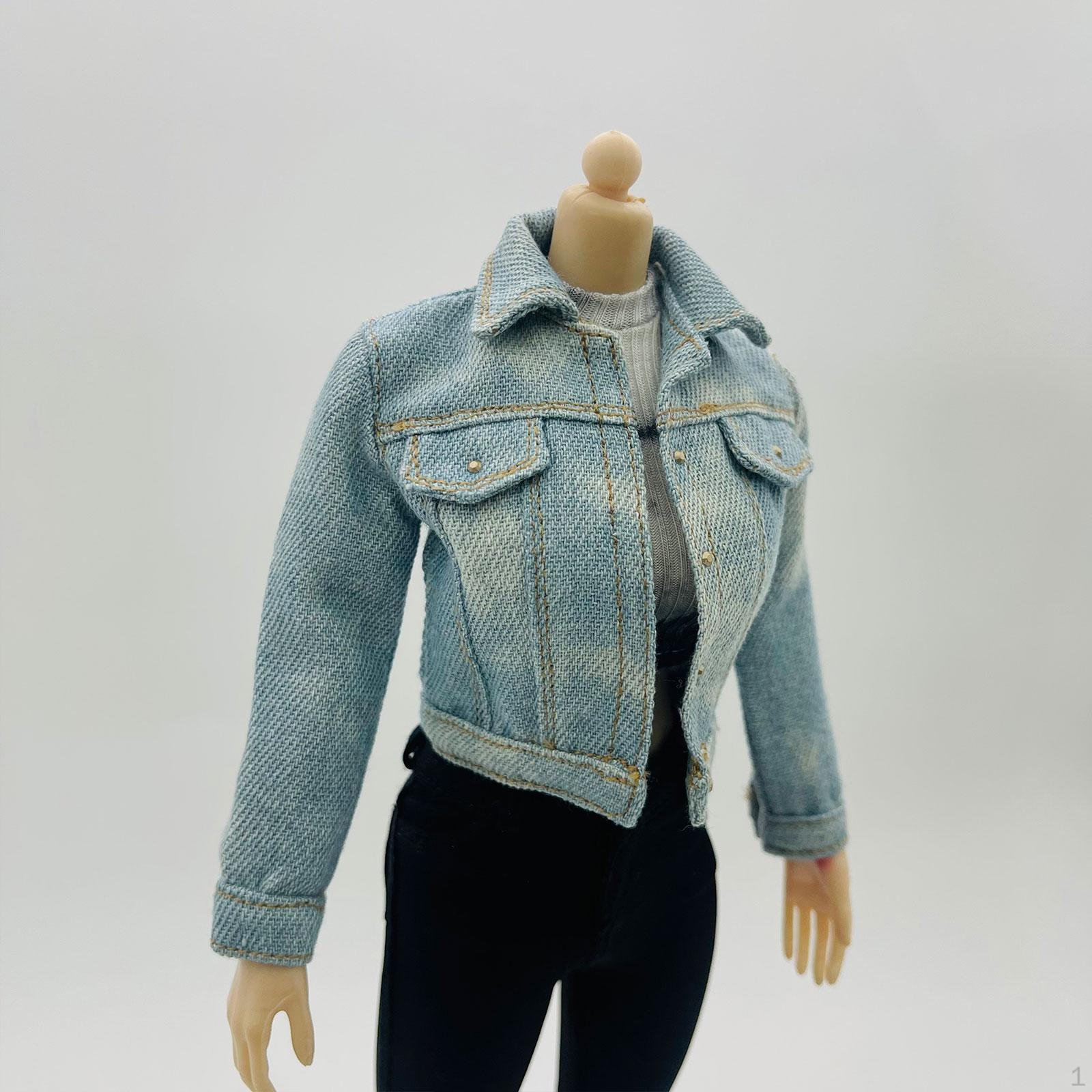 

1/6 куртка для куклы, наряд, мини-костюм для ролевых игр для детей, одежда для 12-дюймовых фигурок светло-синий