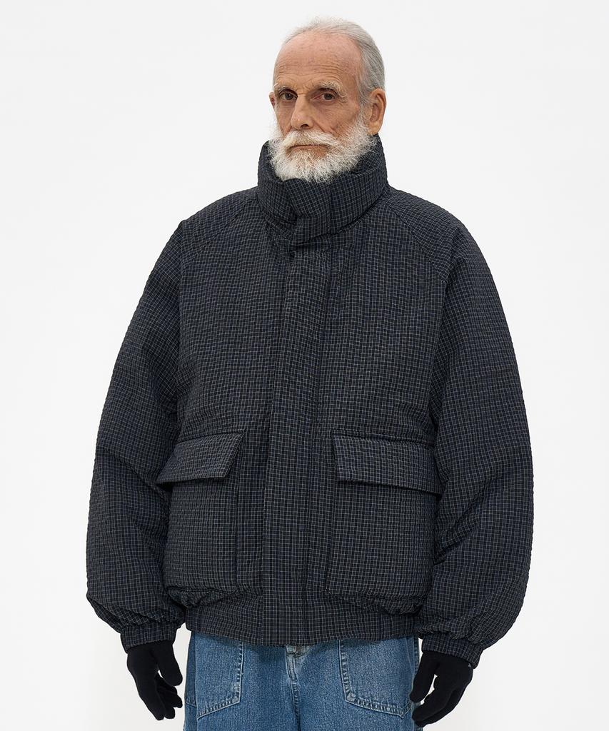 Partimento Micro Check Puffer Jacket Navy