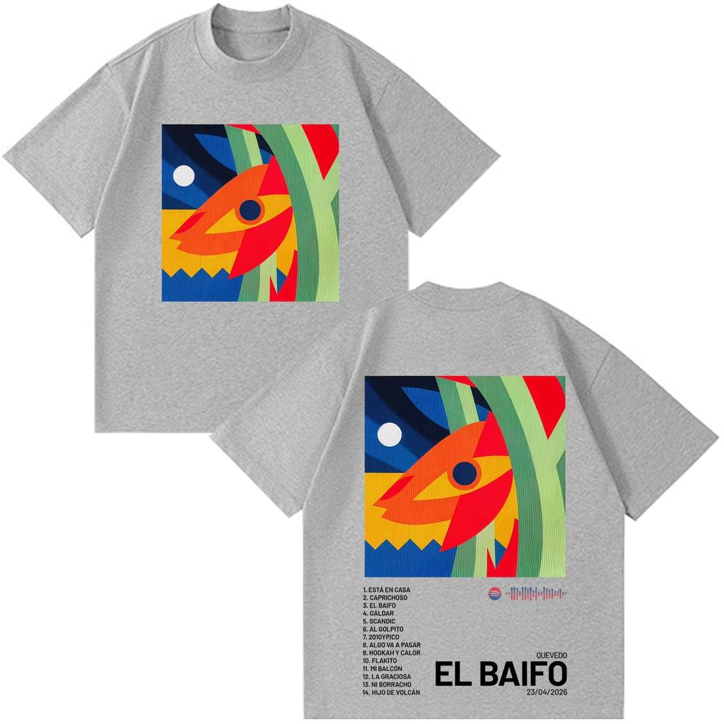 OUEVED0 EL BAIFO Album 2026 Tour Print Unisex Women Fashion HipHop Tshirts Summer Shortsleeved Tees Casual Cotton Streetwear