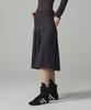 Kitty Pottery Symbol Embroidered Pleated Long Skirt Charcoal