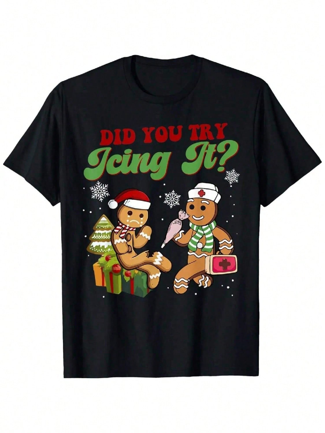 Funny Christmas Nurse _ Gingerbread Man T-Shirt S разноцветный