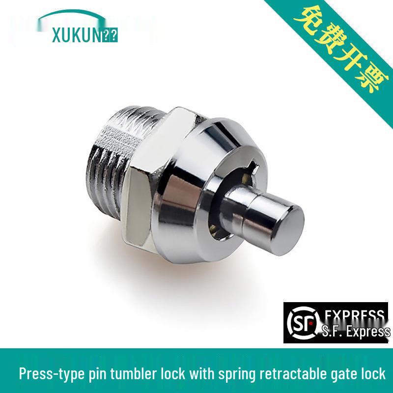 Spring-Loaded Mini Push Lock for Advertising Light Boxes and Cabinets