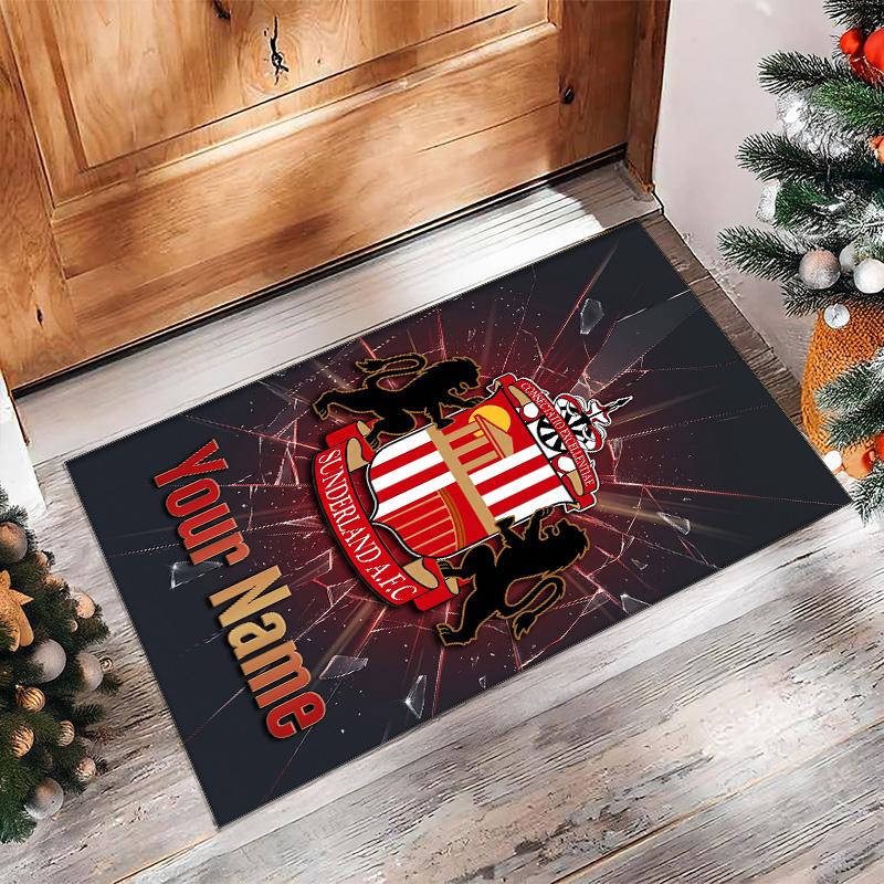 Sunderland FC Printed Crystal Velvet Rug Non‑Slip Crystal Velvet Carpet For Sofa Bedroom Indoor Home Decoration
