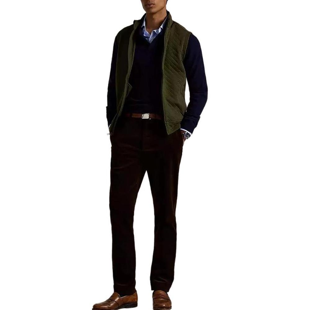 Polo Ralph Lauren Solid Color Logo Embroidered Stand Collar Zip Vest Men vests 710980280-002