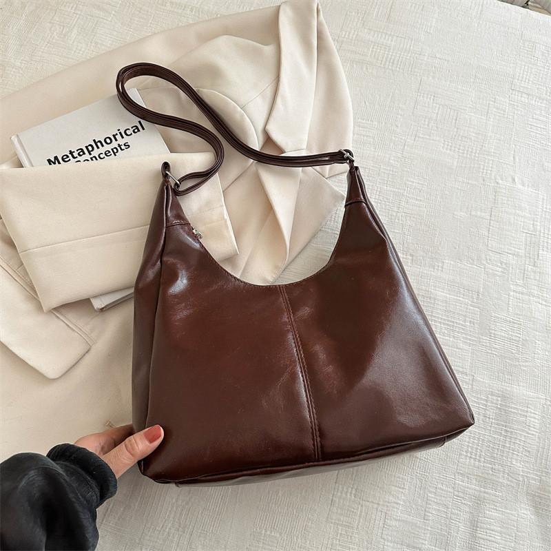 Stylish Large Capacity Spring Shoulder Bag For Women Vintage Chic Tote In Black Brown And Khaki