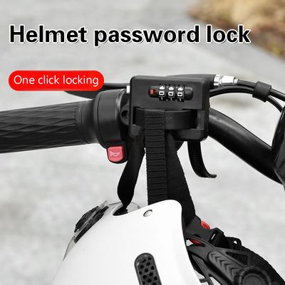 1 candado para casco de motocicleta, con combinación de bridas para cables y contraseña, antirrobo, especial, resistente al agua y con gancho.