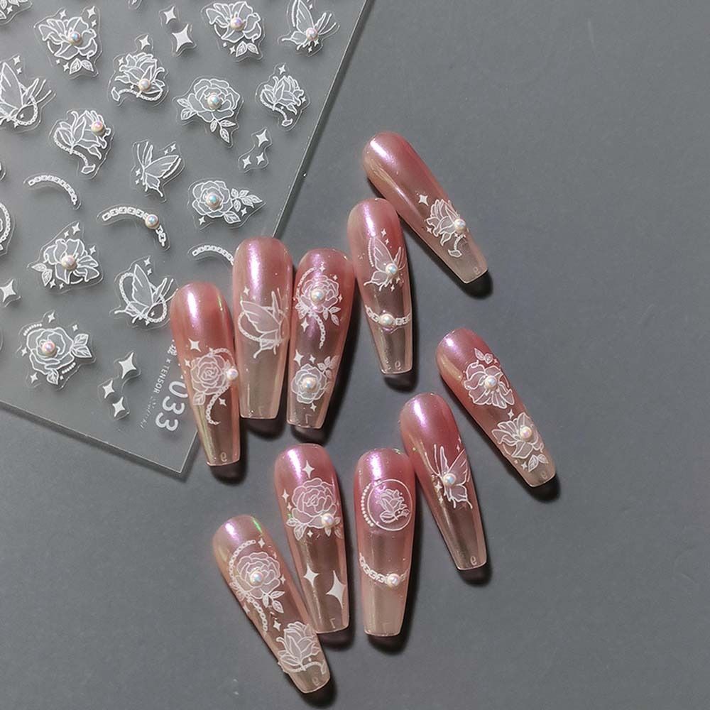 

Crystal Nail Charms Pearl Flowers Nail Decals Nail Accessories Pearl Rose Nail Decorations Girls