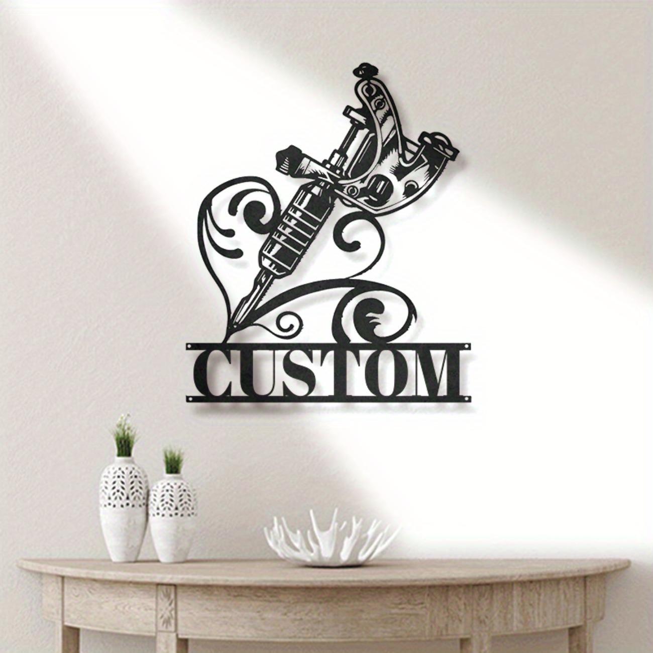 Custom Tattoo Metal Sign Personalized Shop Wall Art Gift S чёрный