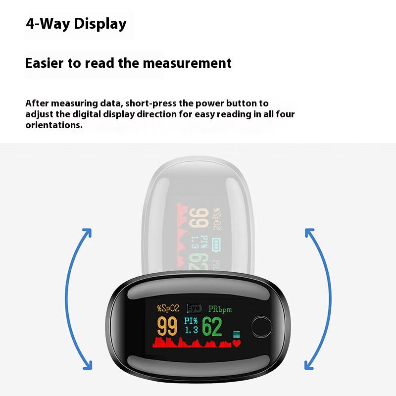 Fingertip Pulse Oximeter Blood Oxygen Saturation Detector Pulse Rate Monitor Portable Oximeter